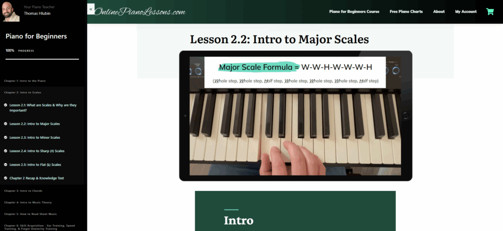 piano lesson on intro to major scales, online piano lessons, online piano course, learn piano, how to play piano, piano lessons for adults, piano course, piano lesson